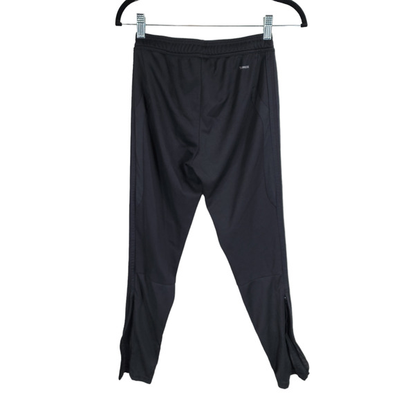 Adidas Climacool Pants XS 4-6 Women Black Running Ankle Zip 3 Stripe Performance - Picture 2 of 9